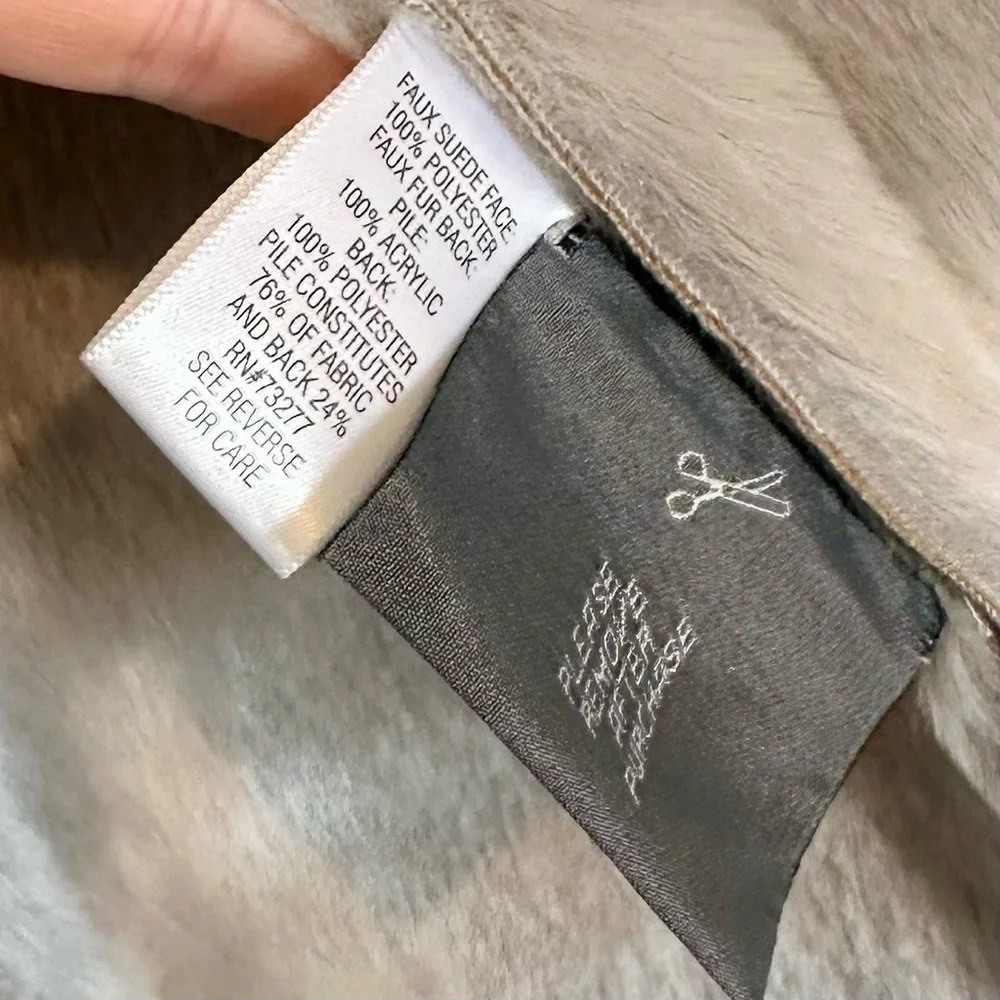 Dana Buchman Women's Gray Faux Suede Fur Jacket - Size: Extra Large